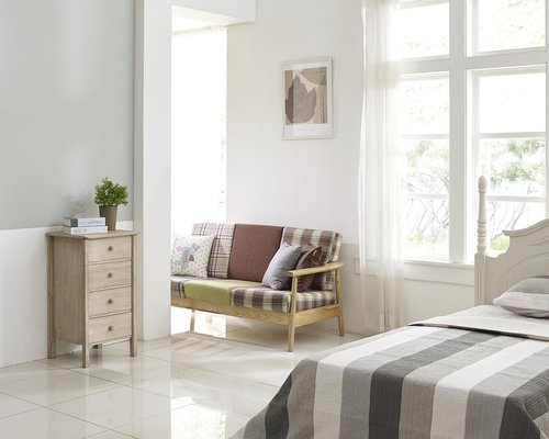 Soft evening lighting in a living room